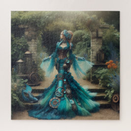 Steampunk Vintage Viktorianische Lady Aquamarin Me Puzzle