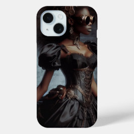 Steampunk Vintage Viktorianische Lady Black Raven Case-Mate iPhone Hülle