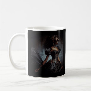 Steampunk Vintage Viktorianische Lady Black Raven  Kaffeetasse