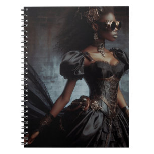 Steampunk Vintage Viktorianische Lady Black Raven Notizblock