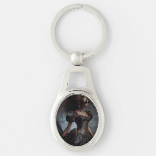 Steampunk Vintage Viktorianische Lady Black Raven Schlüsselanhänger