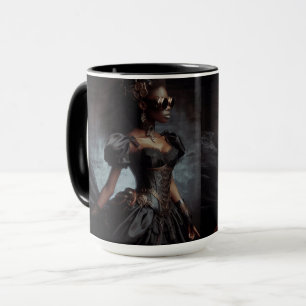 Steampunk Vintage Viktorianische Lady Black Raven Tasse