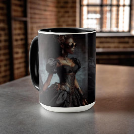 Steampunk Vintage Viktorianische Lady Black Raven Tasse