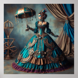 Steampunk Vintage Viktorianische Lady Circus Perfo Poster