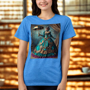 Steampunk Vintage Viktorianische Lady Circus Perfo Tri-Blend Shirt