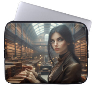 Steampunk Vintage Viktorianische Lady Librarian Laptopschutzhülle