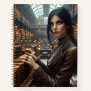 Steampunk Vintage Viktorianische Lady Librarian Notizbuch