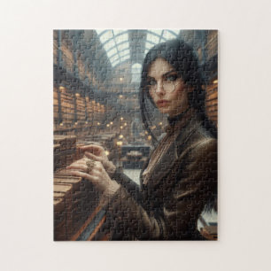 Steampunk Vintage Viktorianische Lady Librarian Puzzle
