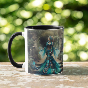 Steampunk Vintage viktorianische Lady Teal Meerjun Tasse