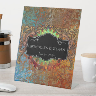 Steampunk Vintage Wedding Personalisiert Sockelschild