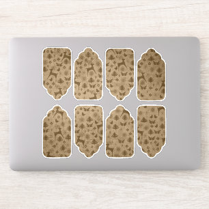 Steampunk Vintage Weihnachten Rustic Kraft Gift Ta Aufkleber