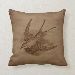 Steampunk Vintager Vogel Kissen