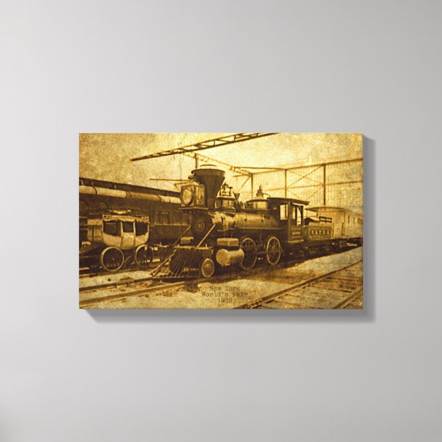 Steampunk-Vintager Zug auf Leinwand (Vorderseite)