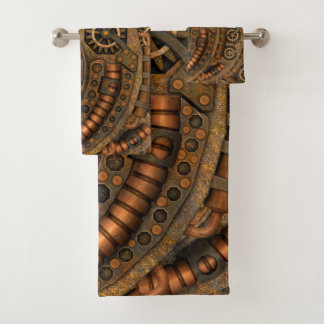 Steampunk Vintages Kabelwerk Badhandtuch Set