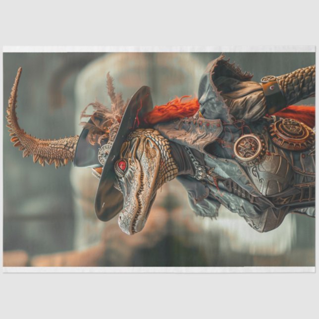 Steampunk Vivid faszinierende Alligator-Entkopplun Seidenpapier (Vorderseite)