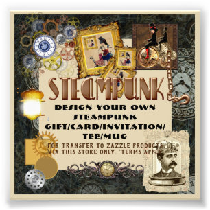 STEAMPUNK-Vorlage Übertragung auf JEDES Geschenk/K Fotodruck