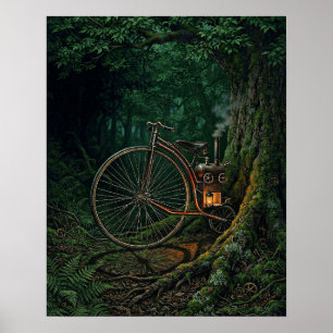 Steampunk-Wald-Kunstposter Poster