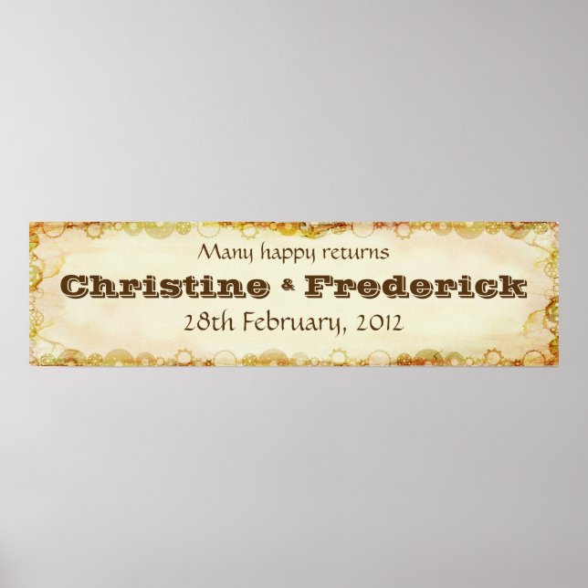 Steampunk Wedding, dekoratives horizontales Banner Poster (Vorne)