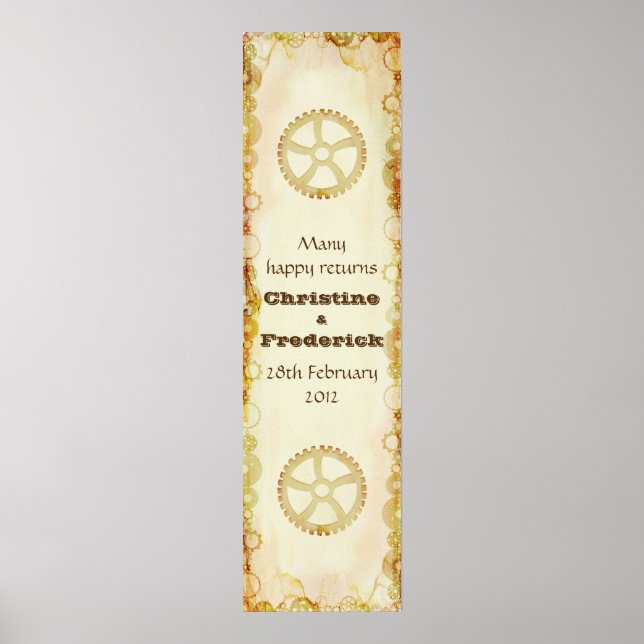 Steampunk Wedding, dekoratives vertikales Banner Poster (Vorne)