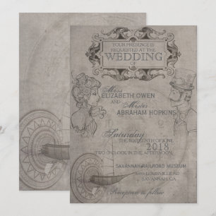 Steampunk Wedding Einladung