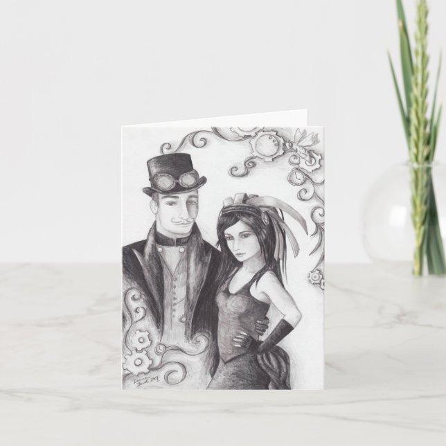 Steampunk Wedding - Notecard Karte (Vorderseite)
