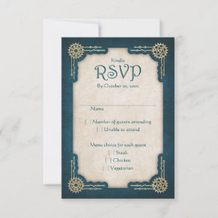 Steampunk Wedding RSVP Karte