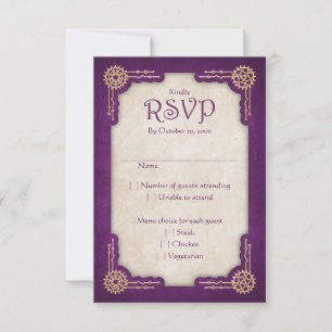 Steampunk Wedding RSVP Karte