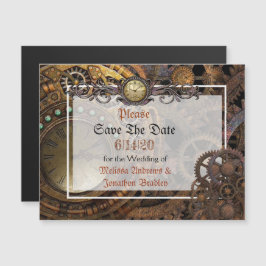Steampunk Wedding Save the Date Magnetic Card Magneteinladung