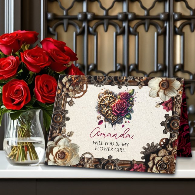 Steampunk Wedding | Wirst du mein Blumenmädchen se Karte (Von Creator hochgeladen)