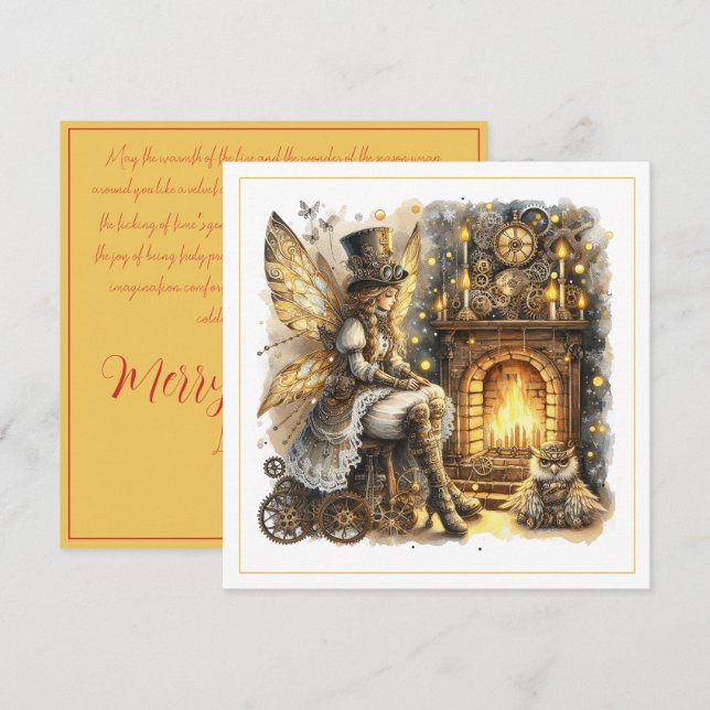 Steampunk-Weihnachten – Fee am Kamin  (Vorne/Hinten)