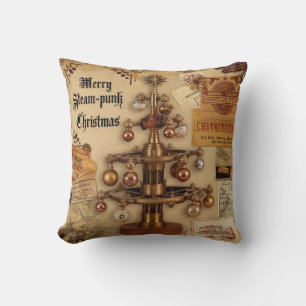 Steampunk-Weihnachts-Dekokissen Kissen