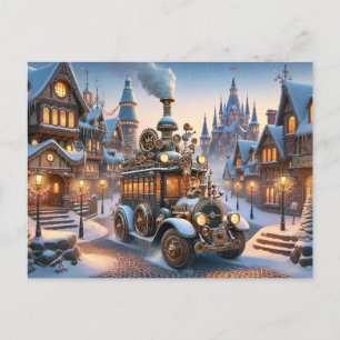 Steampunk-Weihnachtsbus-Postkarte Postkarte