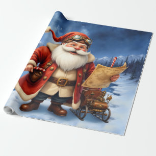 Steampunk Weihnachtsmann – Vintage-Weihnachtsabent Geschenkpapier