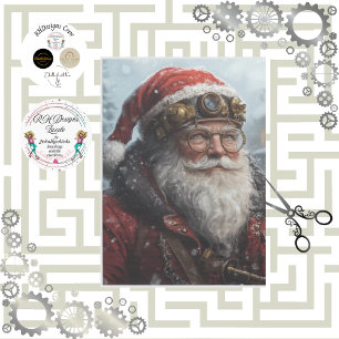 Steampunk-Weihnachtsmann Winterwetter Seidenpapier