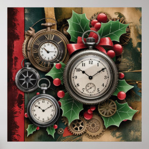 Steampunk-Weihnachtsposter Poster