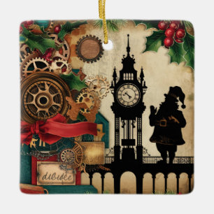Steampunk-Weihnachtsschmuck Keramikornament