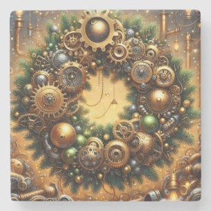 Steampunk-Weihnachtsuntersetzer Steinuntersetzer