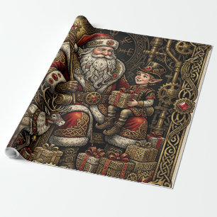 Steampunk Weihnachtswerkstatt  Geschenkpapier