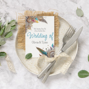 Steampunk, weiße Blume und Feathers Wedding Einladung