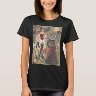 Steampunk Whimsy Papierpuppen-Kunst-T - Shirt