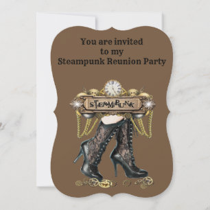 Steampunk Wiedersehen Partys Einladung
