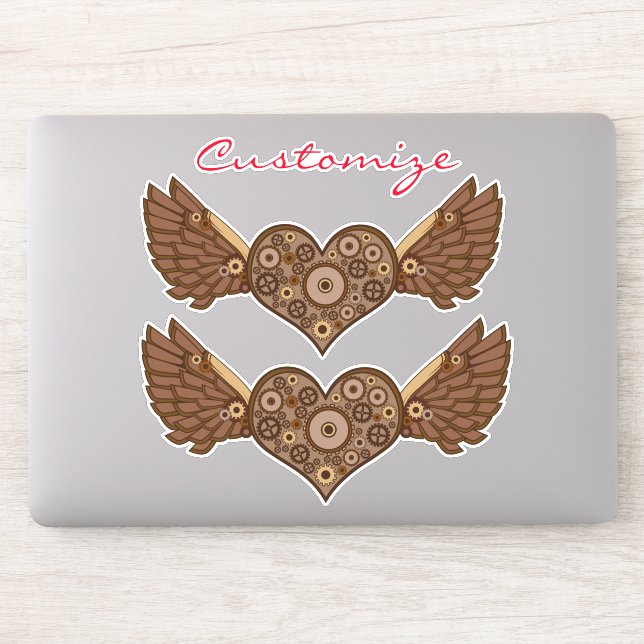 Steampunk Winged Heart mit Gears Thunder_Cove Aufkleber (Computer)