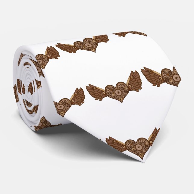 Steampunk Winged Heart mit Gears Thunder_Cove Krawatte (Gerollt)