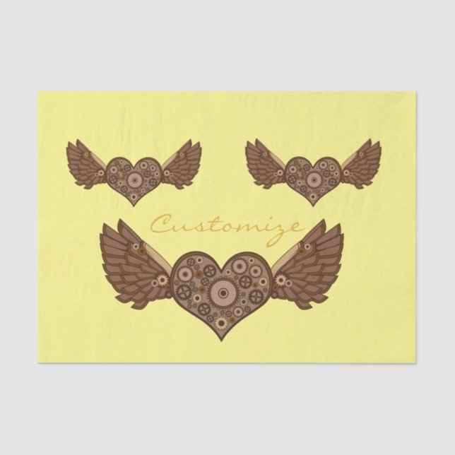 Steampunk Winged Heart mit Gears Thunder_Cove Seidenpapier (Vorderseite)