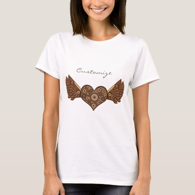 Steampunk Winged Heart mit Gears Thunder_Cove T-Shirt (Vorderseite)