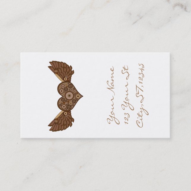 Steampunk Winged Heart mit Gears Thunder_Cove Visitenkarte (Vorderseite)