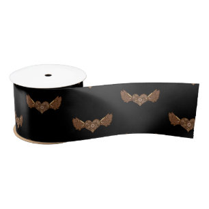 Steampunk Winged Hearts mit Gears Thunder_Cove Satinband