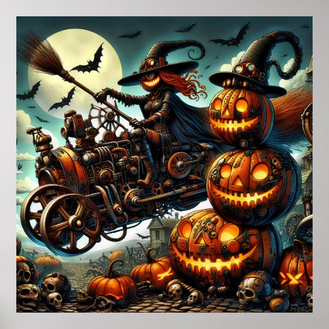 Steampunk Witch Art Poster (Vorne)