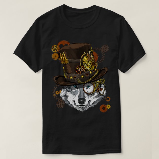 Steampunk Wolf Steampunk T-Shirt (Design vorne)