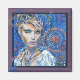 Steampunk Woman Fantasy Viktorianisch Portrait Magnet